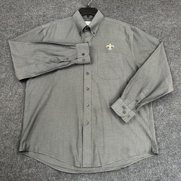 Cutter & Buck Other - Cutter & Buck New Orleans Saints Mens Button Long Sleeve Large Shirt Gray Sporty